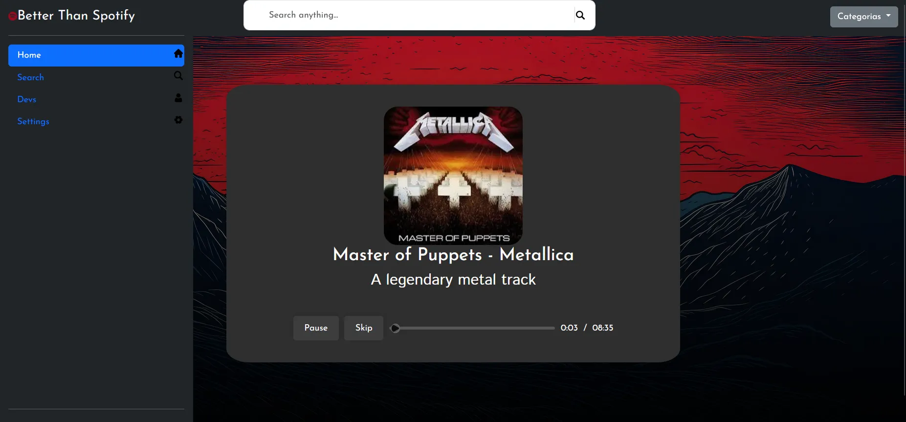 Audio Player Website